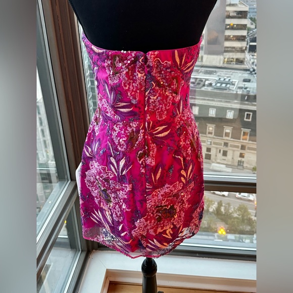 🆕 DRESS THE POPULATION 🧿 NWT Camilla Sequin Floral Strapless Mini Dress - Sz M - Picture 11 of 16